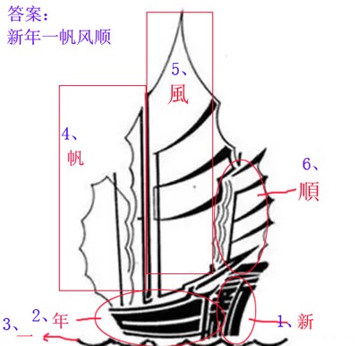 看圖猜成語一艘船新字