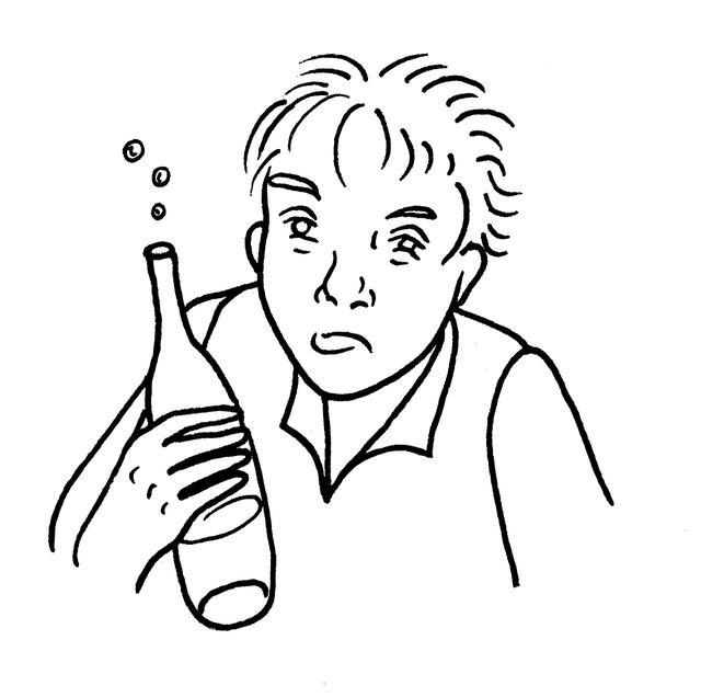 男人喝酒简笔画图片